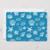 Nautical Beach Muscheln Aqua Weißer Geburtstag Einladung (Rückseite)