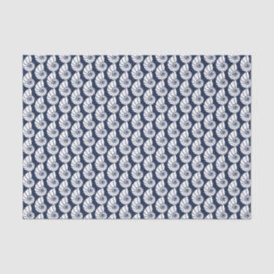 Nautical Beach Muscheln Navy Blue White Coasta Seidenpapier