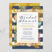 Nautical Beach, Navy Gold Glitzer - Brautparty Einladung (Vorne/Hinten)