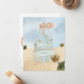 Nautical Beach Ocean Lifebuoy Birth Announcement Mitteilungskarte (Vorderseite/Rückseite Beispiel)