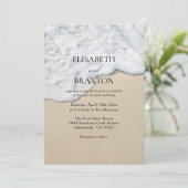 Nautical Beach Ocean Sand Wedding Einladung (Stehend Vorderseite)