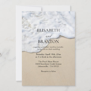 Nautical Beach Ocean Sand Wedding Einladung