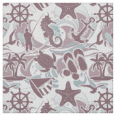 Nautical Beach Pattern Mauve ID839 Stoff (Muster)