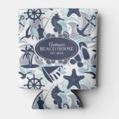 Nautical Beach Pattern Navy ID839 Dosenkühler (Vorderseite)