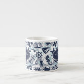 Nautical Beach Pattern Navy ID839 Espressotasse (Vorderseite)