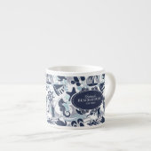 Nautical Beach Pattern Navy ID839 Espressotasse (Vorderseite Rechts)