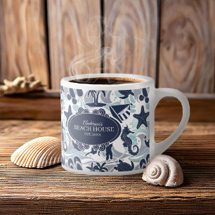 Nautical Beach Pattern Navy ID839 Espressotasse