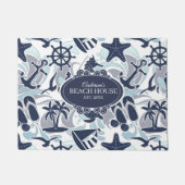 Nautical Beach Pattern Navy ID839 Fußmatte (Vorderseite)