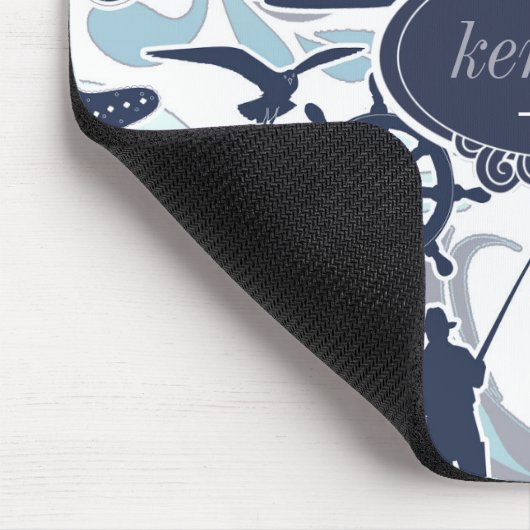 Nautical Beach Pattern Navy ID839 Mousepad (Ecke)