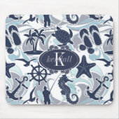 Nautical Beach Pattern Navy ID839 Mousepad (Vorne)