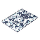Nautical Beach Pattern Navy ID839 Notizblock (Linke Seite)