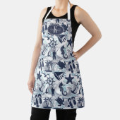 Nautical Beach Pattern Navy ID839 Schürze (InSitu)