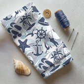 Nautical Beach Pattern Navy ID839 Stoff
