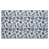 Nautical Beach Pattern Navy ID839 Stoff (Fat Quarter (45,7 x 55,9 cm))