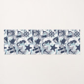 Nautical Beach Pattern Navy ID839 Yogamatte (Rückseite (Horizontal))