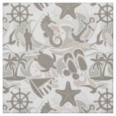 Nautical Beach Pattern Taupe ID839 Stoff (Muster)