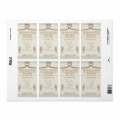 Nautical Beach Sand Brown Herz Knot Wedding Wein (Vorne)