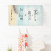 Nautical Beach Scene Coastal Theme Wedding Banner (Insitu)