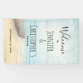 Nautical Beach Scene Coastal Theme Wedding Banner (Horizontal)
