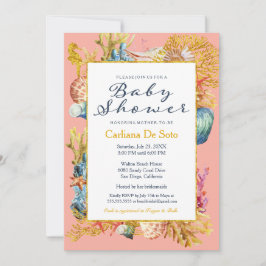 Nautical Beach Seashell Baby Dusche Einladung