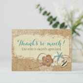 Nautical Beach Seashell & Sand Boutique Vielen Dan Dankeskarte (Stehend Vorderseite)