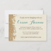 Nautical Beach Seashell & Sand Boutique Vielen Dan Dankeskarte (Rückseite)