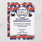 Nautical Beach-Thema Barbecue Einladung (Vorne/Hinten)