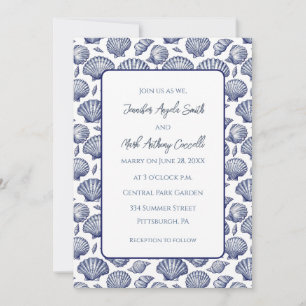 Nautical Beach Thema Hochzeit Einladung Seashells