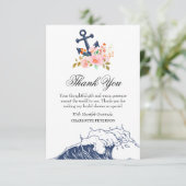 Nautical Beach Theme Brautparty Dankeskarte (Stehend Vorderseite)