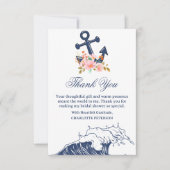 Nautical Beach Theme Brautparty Dankeskarte (Vorderseite)