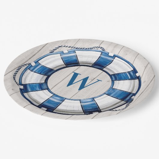 Nautical Beach Theme Pappteller (Schrägansicht)