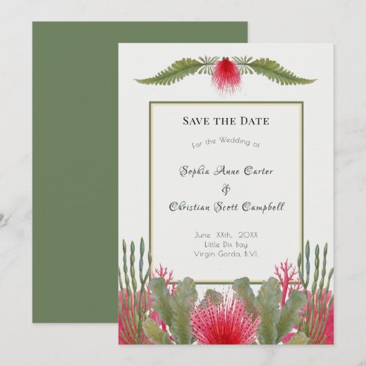 Nautical Beach Themed Wedding Save the Date (Vorne/Hinten)