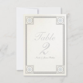 Nautical Beach Vintage Wedding Tischnummer Card