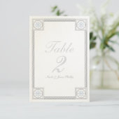 Nautical Beach Vintage Wedding Tischnummer Card (Stehend Vorderseite)