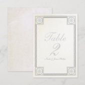 Nautical Beach Vintage Wedding Tischnummer Card (Vorne/Hinten)