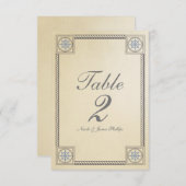 Nautical Beach Vintage Wedding Tischnummer Card (Vorne/Hinten)