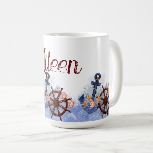 Nautical Beach Wedding Bridesmaid-Geschenk Kaffeetasse (VorderseiteRechts)