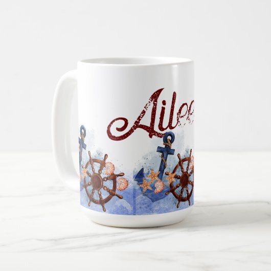 Nautical Beach Wedding Bridesmaid-Geschenk Kaffeetasse (Vorderseite Links)