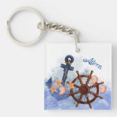 Nautical Beach Wedding Bridesmaid-Geschenk Schlüsselanhänger (Vorderseite)