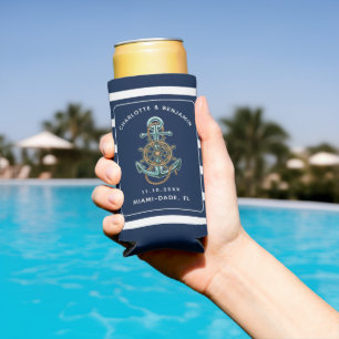 Nautical Beach Wedding Dusche Anchor Selters Dosenkühler
