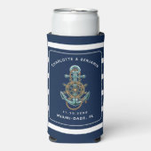 Nautical Beach Wedding Dusche Anchor Selters Dosenkühler (Seltzer Vorderseite)
