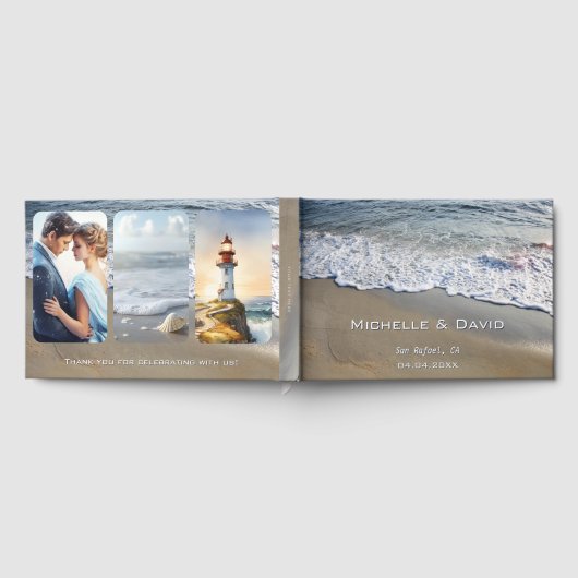 Nautical Beach Wedding Foto Gästebuch (Voll)