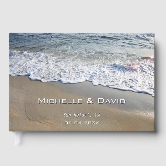 Nautical Beach Wedding Foto Gästebuch (Vorderseite)