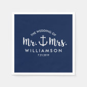 Nautical Beach Wedding Navy Blue Anchor Custom Serviette (Vorderseite)