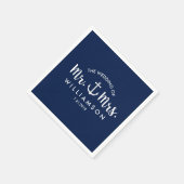 Nautical Beach Wedding Navy Blue Anchor Custom Serviette (Ecke)