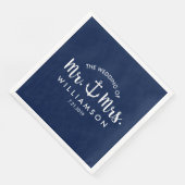 Nautical Beach Wedding Navy Blue Anchor Custom Serviette (Ecke)