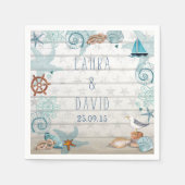 Nautical Beach Wedding Paper Napkins Serviette (Vorderseite)