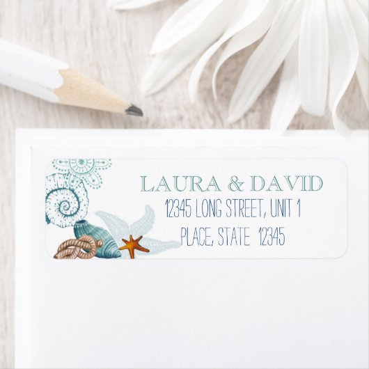 Nautical Beach Wedding | RÜCKSENDEADRESSEN-AUFKLEB (Insitu)