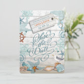 Nautical Beach Wedding | SAVE THE DATE (Stehend Vorderseite)