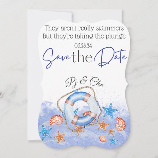 Nautical Beach Wedding Theme Card Save The Date (Vorderseite)